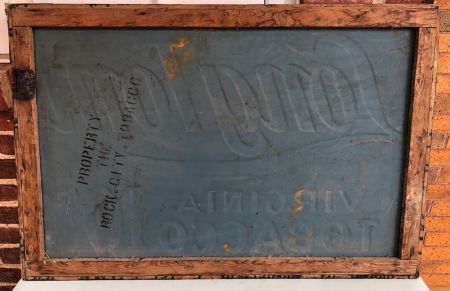 Long Tom Virginia Tobacco Painted Metal sign in Original Wood Frame By St Thomas Metal Signs ltd 10.jpg