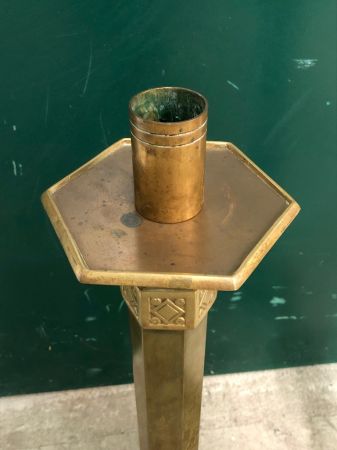 Pr of Brass Church Floor Candlesticks 2.jpg