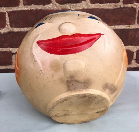 Robinson Ransbottom Cookie Jar Young Girl with US Doughboy Hat Lid 11.jpg