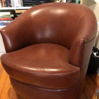 2 Vintage Mid Century Designed Karl Springer Leather Lounge Chairs Circa 1980s 5.jpg