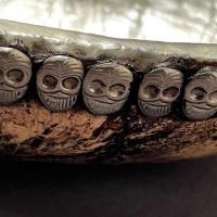 Antique Tibetan Kapala Skull Cap Lined in Silver and Silver Skulls 10.jpg