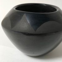 Black on Black Native American Pot Santa Clara Bowl By Gregorita Chavarria 10.jpg