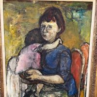 Henry Botkin Mother and Child Oil on Baord 8.jpg