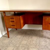 Mid-Century Modern Danish Teak Arne Vodder Style Floating Top Desk 1.jpg