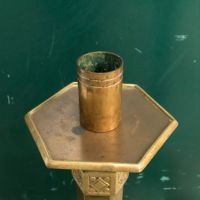 Pr of Brass Church Floor Candlesticks 2.jpg