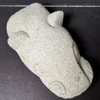 Pre Columbian Jaguar Head From Metate Volcanic Stone 8 (in lightbox)