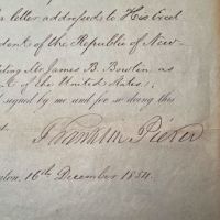 Signed Franklin Pierce appointment of James Bowlin to Republic of New Granada December 16th 1854 4.jpg