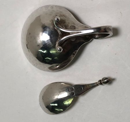 Two Georg Jensen 1928 Salt Cellar with Spoons Model 110 5.jpg