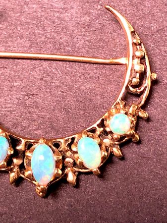 14k Gold Cresent Moon Pin with Opals 4.jpg