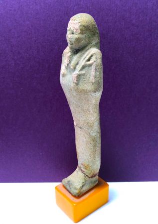Clay Tomb Statue Egyptian Ushabti on Glued on Catalin Plastic Base 3.jpg