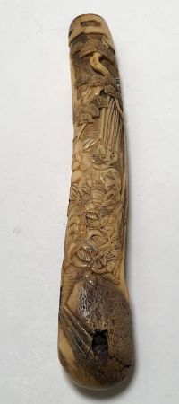 Japanese Kiseru zutsu Pipe-Case Carved Antler Circa Late 19th C 2.jpg