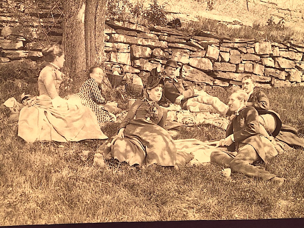Large Cabinet Card of 3 Couples Having Picnic Beuatiful Clarity and Detail 4.jpg