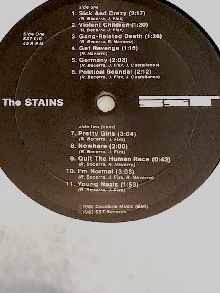 The Stains The Stains on SST 010 1st Pressing 10.jpg