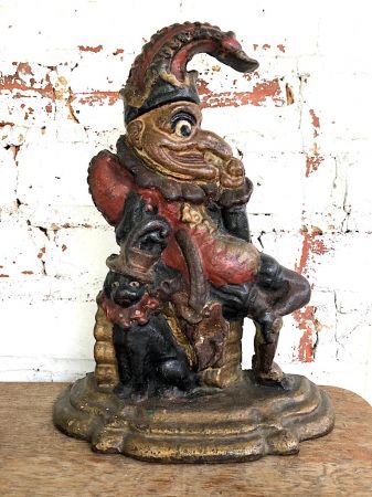 Painted Cast Iron Door Stop Depicting Punch and His Dog Toby 1.jpg