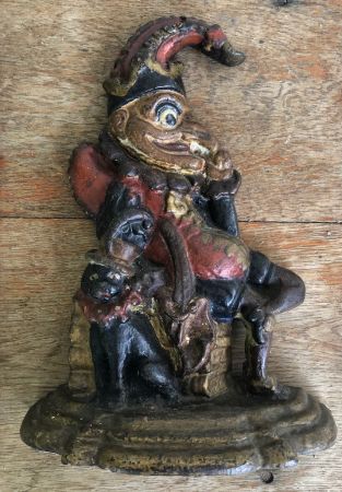 Painted Cast Iron Door Stop Depicting Punch and His Dog Toby 14.jpg