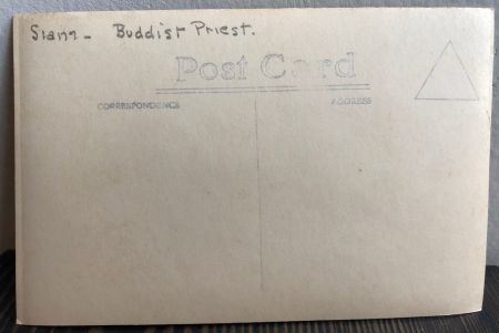 Siam Buddhist Priest with Skeleton Hand Real Photo Postcard 6.jpg