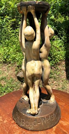 Three Nudes Holding Pedistal Plaster by Boyd Welsh 1.jpg