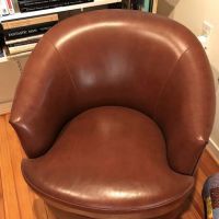 2 Vintage Mid Century Designed Karl Springer Leather Lounge Chairs Circa 1980s 7.jpg