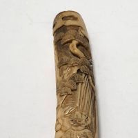 Japanese Kiseru zutsu Pipe-Case Carved Antler Circa Late 19th C 2.jpg