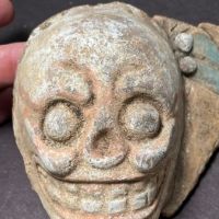Maya Pottery Skull Shard with Ghoulish Expression 3 (in lightbox)