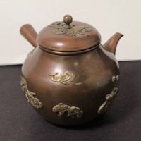 Meiji Era Mix Metal Japanese Tea Pot SIde Handle Kyusu 4.jpg (in lightbox)