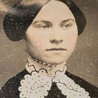 Ninth Plate Daguerreotype Hand Tinted Woman with Large White Lace Collar 11 (in lightbox)