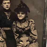 Tintype of Two Women with Amazing Detailing on Clothes Circa 1890s 2.jpg