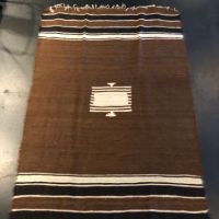 Vintage Brown Camel Hair Blanket Kilim Rug 19.jpg