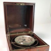 Waltham 8 Day Ship Clock in Wood Case and Key 15.jpg