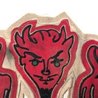Winged Devil Motorcycle Biker WWII Hand Made Patch 4 (in lightbox)