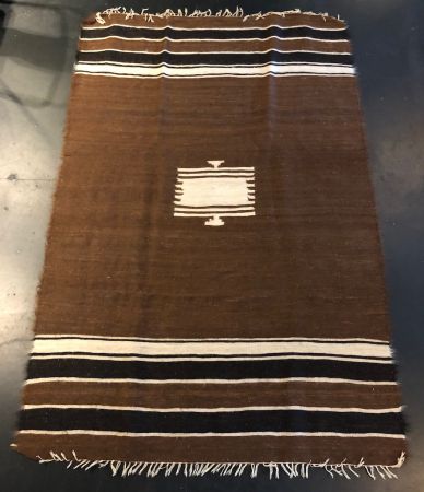 Vintage Brown Camel Hair Blanket Kilim Rug 19.jpg