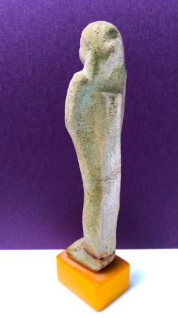 Clay Tomb Statue Egyptian Ushabti on Glued on Catalin Plastic Base 4.jpg