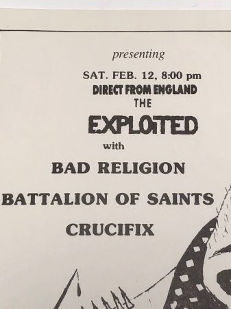 Exploited With Bad Religion Battalion of Saints Satureday Feb. 12th 1983 12.jpg