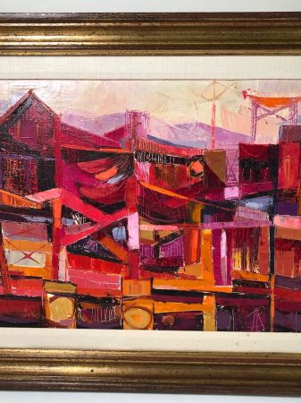 John Black Expressionist Cityscape Painting Circa 1970's 3.jpg