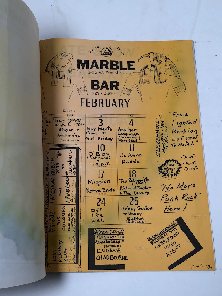 Edie Massey Signed Postcard with Rock Scene Marble Bar Punk Venue Zine 1984 10.jpg