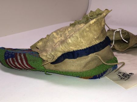 Pair of late 19th Indian Moccasins with American Flag Beaded 14.jpg