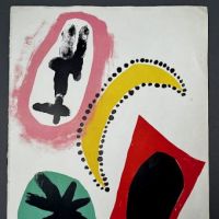 1953 Joan Miro Double Sided Lithograph From Derriere le Miroir Portfolio 57 58 59 10 (in lightbox)