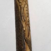 Japanese Kiseru zutsu Pipe-Case Carved Antler Circa Late 19th C 16.jpg