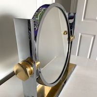 Karl Springer Chrome and Brass Vanity Mirror 3 (in lightbox)