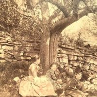 Large Cabinet Card of 3 Couples Having Picnic Beuatiful Clarity and Detail 5.jpg