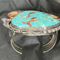 Navajo Bear Claw and Turquoise Massive Cuff 10.jpg