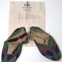 Pair of late 19th Indian Moccasins with American Flag  Beaded 1.jpg