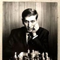 Philippe Halsman Stamped Signed Bobby Fisher Wtih Chess Set 1.jpg