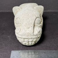 Pre Columbian Jaguar Head From Metate Volcanic Stone 11 (in lightbox)