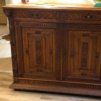 Renaissance Revival Oak 2 Door Cabinet 19th century 1.jpg