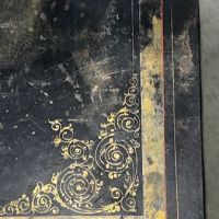Vicrtorian Iron Black Revolving Bookcase Stenciled 9 (in lightbox)