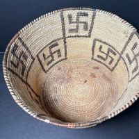 Weaved Basket with Whirly Log Design Akimel O’odham Pima Tribe 8 (in lightbox)