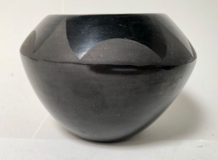 Black on Black Native American Pot Santa Clara Bowl By Gregorita Chavarria 1.jpg