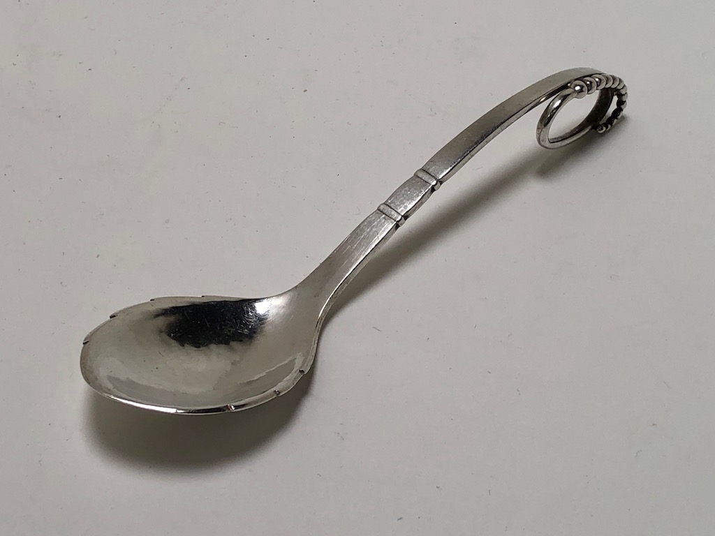 Georg Jensen Sterling Silver Ornamental Spoon 41with Early Hallmarks Sugar Spoon 1.jpg