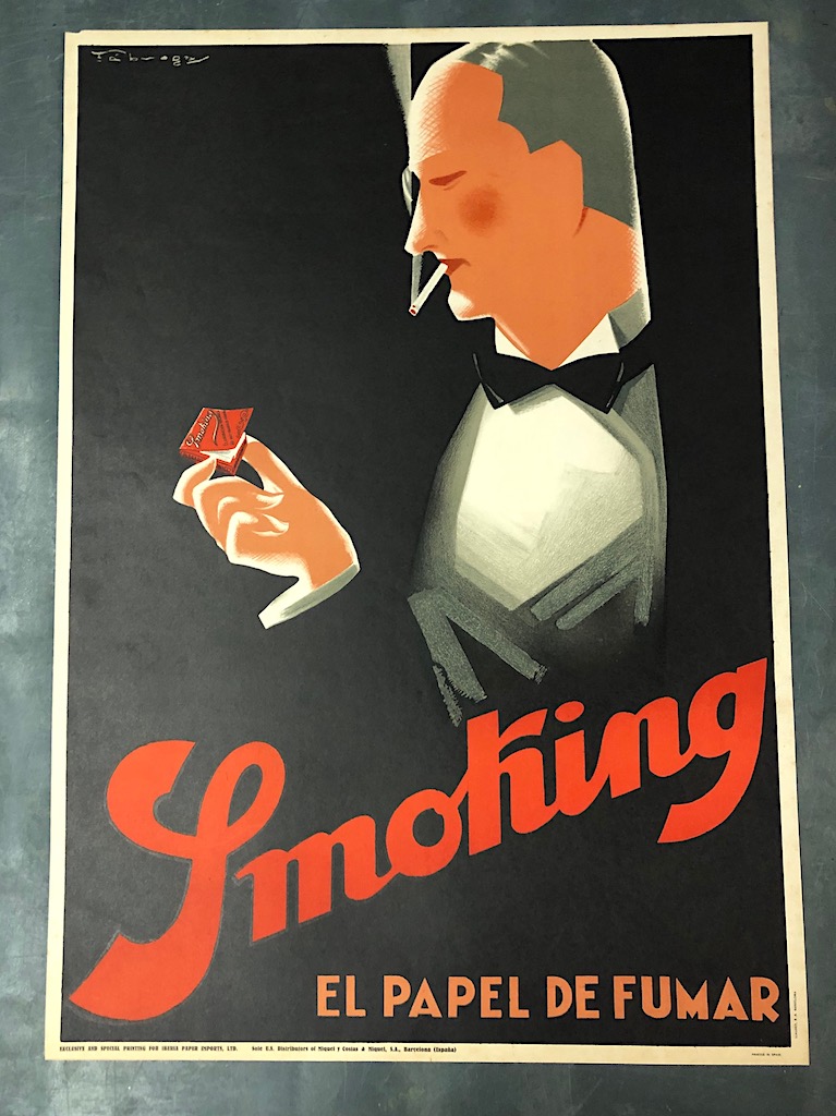 Smoking El Papel de Fumar Signed in Plate Fabraga 1.jpg